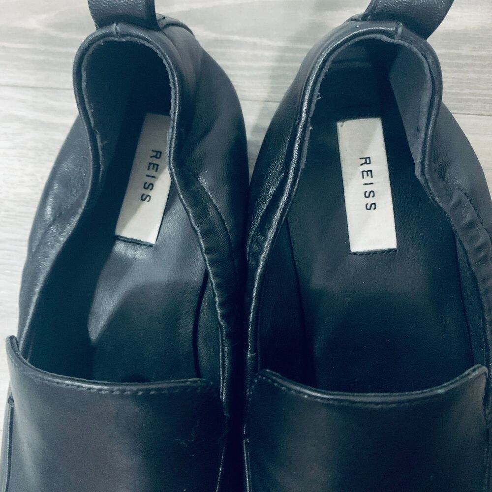 Reiss 9 Black Leather Loafer Ainsley $265 - Picture 6 of 6